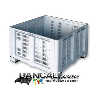 Agri BOX 1130x1130 h760 mm. Quadrato Grigliato, idoneo per l'agricoltura o per la logistica  prodotto con plastiche vergini di prima fusione.  Peso Tara Kg 35.