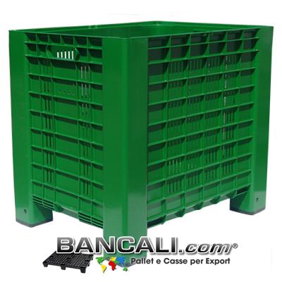 Agri Box 600x800 h.740 mm Cassa in plastica Ventilata idonea per l'agricoltura,  dotata di 4 piedi e 2 Maniglie per agevolare il trasporto. Tara Peso. 12,5 Kg