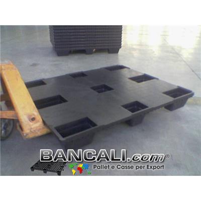 BANCALE PIANALE CHIUSO 100x120 ROBUSTO  in PLASTICA Piedi 9 INSERIBILE  Kg. 7,6  EXPORT-PALLET®  Idoneo per la Logistica. Peso Tara Kg. 7,6