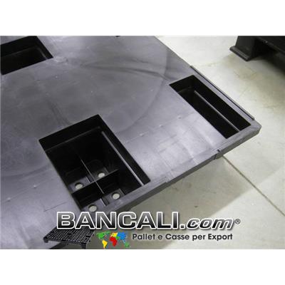 BANCALE PIANALE CHIUSO 100x120 ROBUSTO  in PLASTICA Piedi 9 INSERIBILE  Kg. 8;  EXPORT-PALLET®  AirPALLET®  Idoneo per la Logistica. DOTATO di BORDINO ALTERNATO su TUTTO il perimetro del PALLET.  il pallet è ANONIMO privo di qualsiasi March