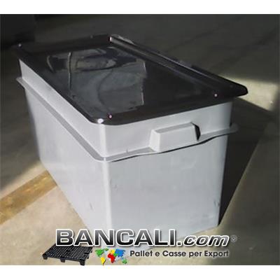 BOX CASSA 400x800 h.410 mm con COPERCHIO. Cassa di  Plastica Atossica per Alimenti  Lunga e Stretta colore Verde chiaro  Kg. 4,4