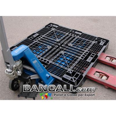Bancale Perimentrale Quadrato 110x110 h.13 cm. in Plastica Kg. 8,7  dotato gommini antiscivolo, idoneo a Rulliere Nastri Trasportatori. Confez. = 18 Pezzi = 1 Posto Pallet.  Ideale per Container, anche Reefer,  ottimo come EXPORT-PALLET®