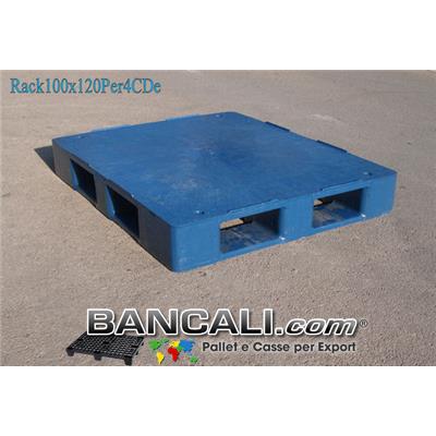Bancale in Plastica 100x120 Piano Chiuso  (con 4 Slitte = Perimetrale)  molto Forte e Resitente idoneo a Scaffalature. Peso  29,7 Kg.