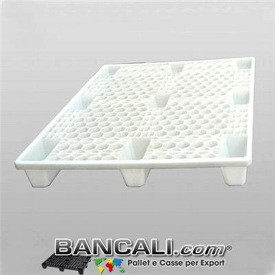 Bancale in Plastica 100x120 inNESTabile maglia ESAGONALE; Realizzato con Plastiche Vergini e Nobili in HDPE per i Settori Igieni Alimentari e Farmaceutici, e dotati o marchiati con Pittogramma  per  il contatto Alimetare. Peso Tara 9,5