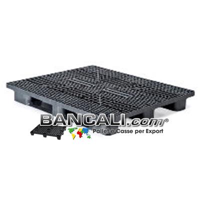 Bancale in Plastica Rettangolare 1100x1300 Sovrapponibile con 3 Slitte Piano Grigliato (Stile EuroPallet)  Kg. 22  per Portata Pesante