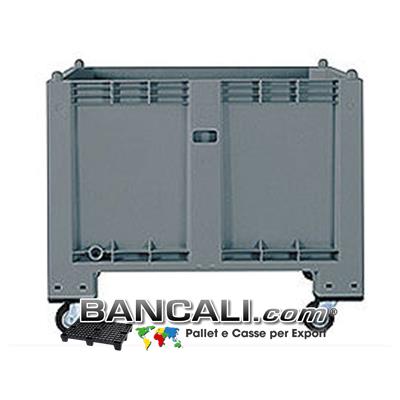 CargoPALLET 600 L. Igienico 80x120 h.85 con 4 ruote  ( h.100 )  Chiuso ATOSSICO  per  ALIMENTI