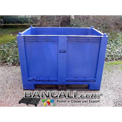 CargoPallet EuroBox 800x1200 h.850 mm. Stampato Colore Blu per Classificare Merce  550 Lit. Atossico Plastiche Nobili Alimenti Usi igienici. Peso Tara Kg. 25