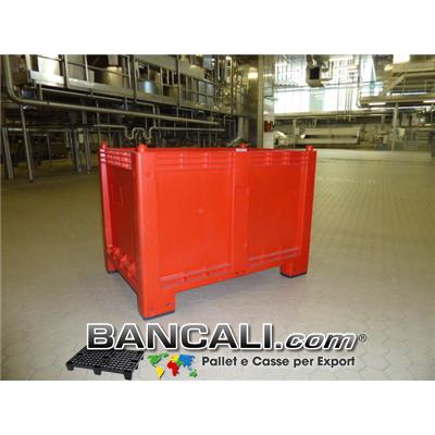 CargoPallet EuroBox 800x1200 h.850 mm. Stampato Colore Rosso per Classificare Merce  550 Lit. Atossico Plastiche Nobili Alimenti Usi igienici. Peso Tara Kg. 25