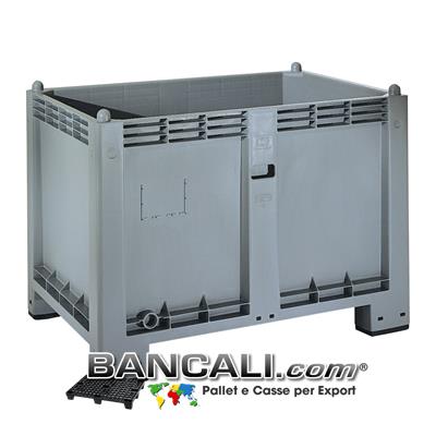 Cargo Pallet BOX 80x120 h85cm Materiale Plastica Industriale Pareti Chiuse  4 piedi