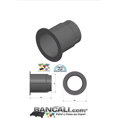 Cono Plug 760x900 mm in plastica  (Pollici 3'') Tronchetto Mandrino per Flange in legno truciolare o in plastica  per Bobine in sospensione Peso Tara 740 Gr.