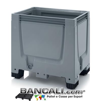Contenitore Box 600x800 altezza 790 mm in plastica atossica , 4 piedi, Pareti chiuse Idonea a contenere Liquidi. Peso Tara 15