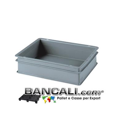 Contenitore Robusto 400x300xh.100 mm. in Plastica Atossica Capacità Litri 9. La cassa è sovrapponibile Dotata di 2 Maniglie NON Passanti. Peso Tara Kg. 0,500
