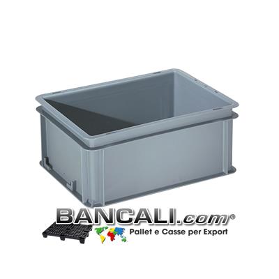 Contenitore Robusto 400x300xh.170mm. in Plastica Atossica Capacità Litri 17. La cassa è sovrapponibile Dotata di 2 Maniglie NON Passanti. Peso Tara Kg. 0,800