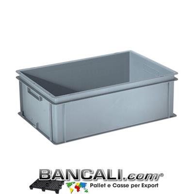 Contenitore Robusto 400x600xh.200mm. in Plastica Atossica Capacità Litri 35. La cassa è sovrapponibile Dotata di 2 Maniglie NON Passanti. Peso Tara Kg. 1,800