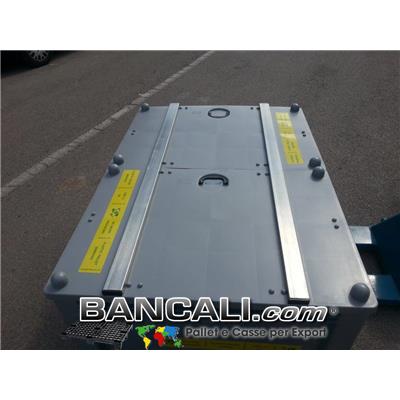 Coperchio in Plastica Cassa Grande Combi Cargo Pallet  ATOSSICO per Uso Igienico dimensione: 1000x1400 mm. saldato in modo speciale con Plastica a caldo,  dotato di 2 maniglie Rinforzatato con 2 Tubolari Zincati per l'accatastamento Peso Tara circa 15 Kg.