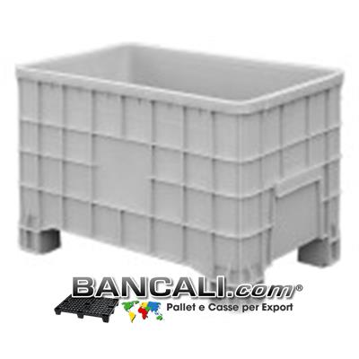 EuroBOX 80x120 h.80 cm. ECONOMICO Contenitore Box in plastica Universale di colore Grigio; Materiale Vergine di prima Fusione, con 4 Piedi.