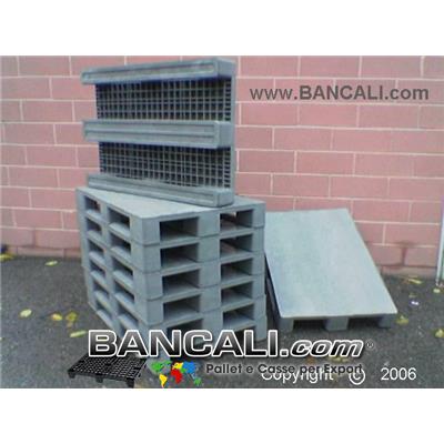 EuroPALLET 80x120 in Plastica, Robusto Pianale Chiuso e Ruvido per Uso Universale.  Realizzato con Plastiche riciclate di vario genere. Kg. 24.6