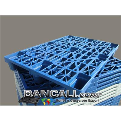 EuroPALLET in PLASTICA 80x120 Inseribile, Piedi 9, maglia Trapezoidale, Kg 11,5 indicato x Export e Logistica.   Colore Nero. Confez. da 44 pezzi.  EuroPALLET di Media Robustezza.  EXPORT-PALLET®