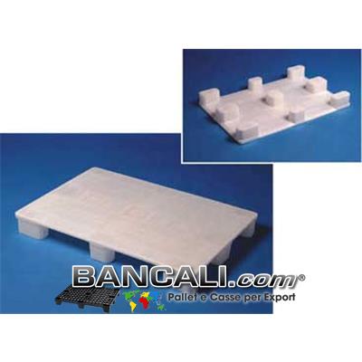 EuroPallet 80x120 con standard Igienico elevato HACCP e Farmaceutico Bianco Atossico Piano Chiuso,  inodore, Neutro, 9 Piedi, Kg. 11,5, molto Lavabile e Sterilizzabile. 