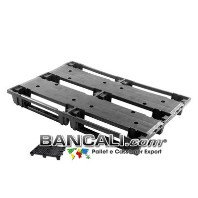 EuroPallet 80x120 in Plastica; Speciale in quanto possiede 3 caratteristiche che quasi nessun pallet al mondo possiede: 1) Inseribilità 2) Sovrappanibilità 3) Scaffalabilità.  Tara: 8 Kg.