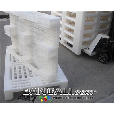 EuroPallet Igienico 80x120 BIANCO   ATOSSICO   GRIGLIATO PLASTICA con 2 Traverse Kg. 14