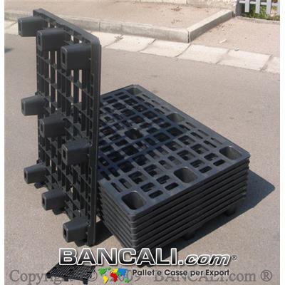 Europallet in plastica 800x1200 mm leggero economico 9 piedi SENZA Bordi Peso Tara Kg. 5