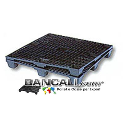 Export Plastic Pallet 100x120 Inseribile  Grigliato  Kg. 10 Plastica 9 Piedi Maglia Quadr.