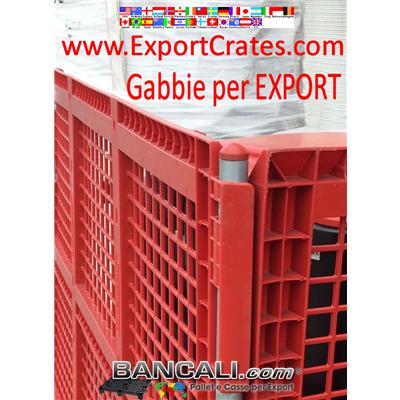 Gabbia Componibile per imballi per Export. Larghezza 1000 mm. Lunghezza 2000 mm. altezza da 1000 mm.  Disponibili anche Lunghezza da 1 metro a 12 metri. altezza da 1 a 3 metri.