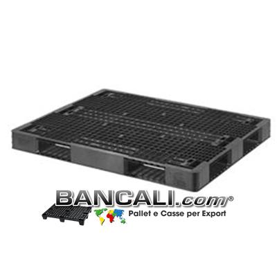 PALLET IN PLASTICA GRANDE 1130x1450 mm.  Altezza 122 mm. Perimetrale 5 Slitte Sotto, Sovrapponibile; Lungo quasi 1 metro emmezzo. Peso 11   Portata: Media  5 Slitte Sotto