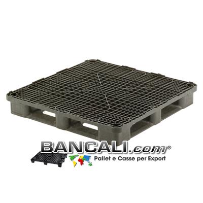 PALLET Quadrato in Plastica 1200x1200  h.170 mm Perimetrale per Grosse Portate su Scaffale Rack, Grigliato. Disponibile sia a 6 Slitte che a 3 Binari  Peso 28 Kg.