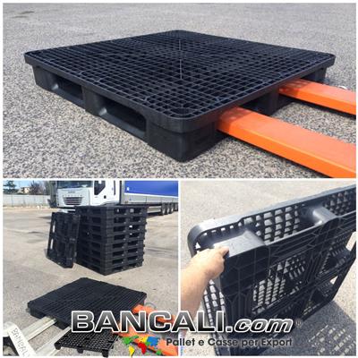 Pallet in Plastica 1200x1200 h.170 mm.Quadrato, Grigliato per Grosse Portate su Scaffale, 6 Slitte  SENZA BORDI.  Peso Tara 28 Kg.