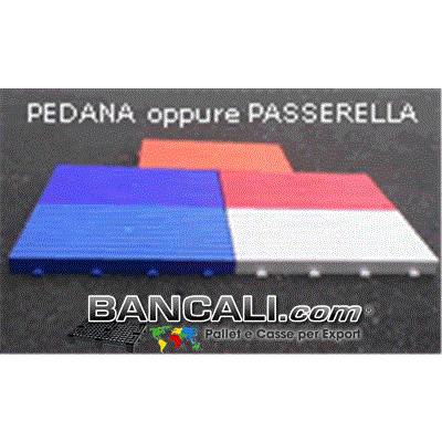 Pedana Passerella 50x100 altezza 8 cm. in Plastica Speciale additivata per i raggi U.V. per protezione dal Sole. Pedonabili incastrabili tra loro,  Peso Tara 4,8 Kg.