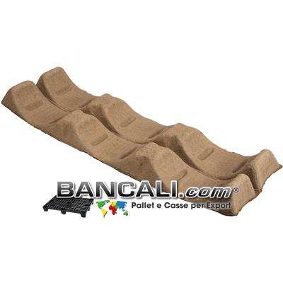 Porta Bobine Selle Culle in Fibra di Cartone Pressato Parallele Lung. 1020 mm con 3 Vani per l'alloggio di 3 Bobine da Diametro Ã˜ 300 mm l'una. Imballo per Sovrapponibilità di Rotoli a più strati per Pallet. La Coppia viene conteggiata 1 Pez