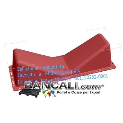 Sella Culla MOBILE in Plastica a forma di V, come supporto di Corpi Cilindrici o come sostegno di Bobine, Rotoli in Carta, Pellicole, Avvolgibili, Accoppiati, di Plastica o Cartone.